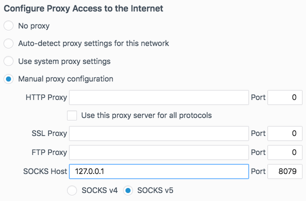 Firefox proxy settings for Marionette